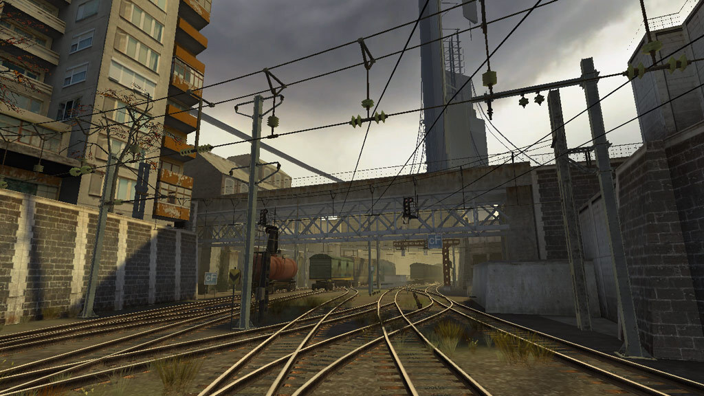 A trainyard in City 17